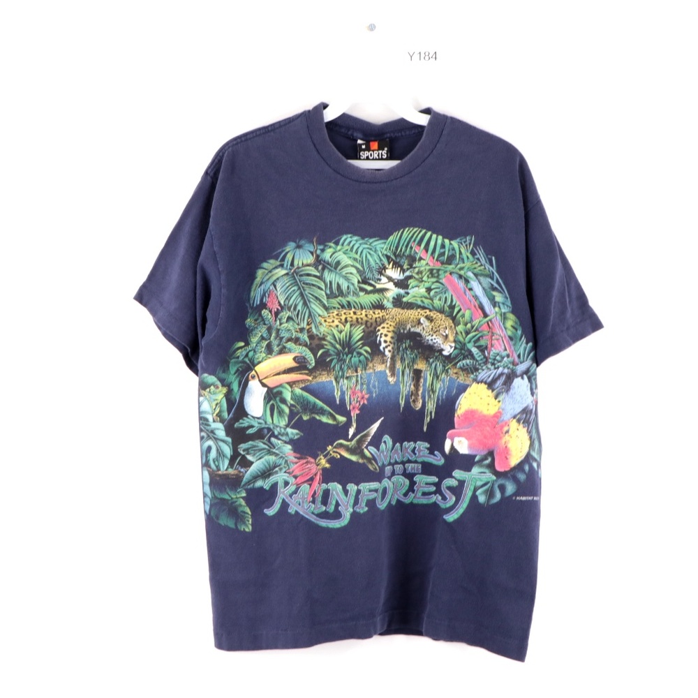 Vintage 90s Rainforest Jungle Double Sided T Shirt